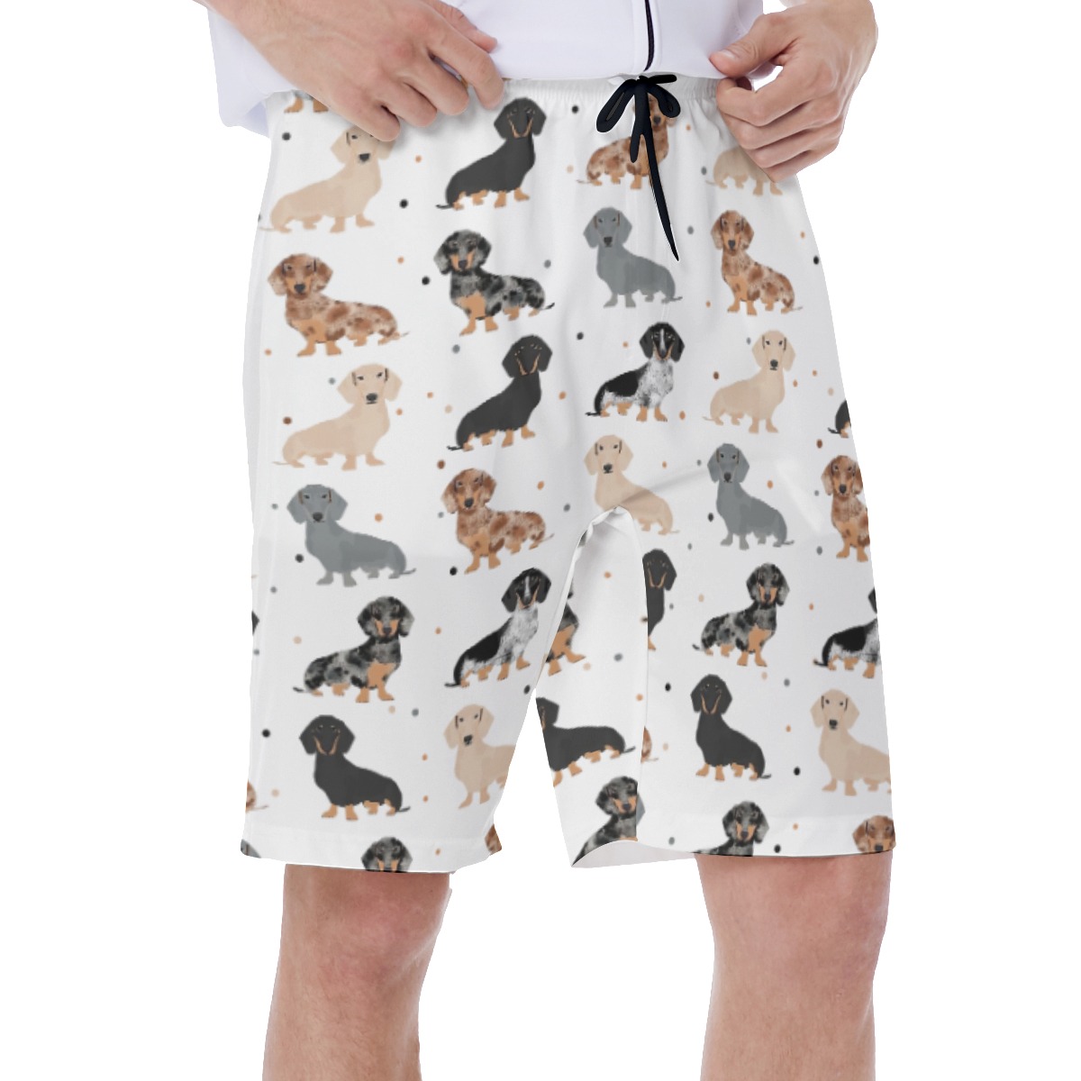 Lovely Dachshund Men's Hawaiian Swim Trunks