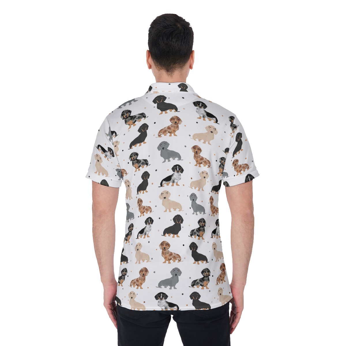 Lovely Dachshund Hawaiian Polo Shirt For Men
