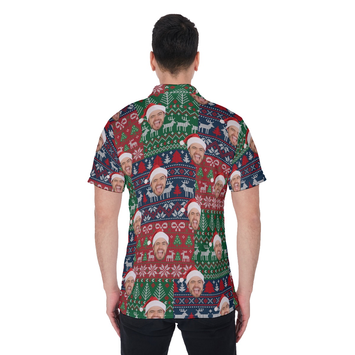 Funny Custom Christmas Polo Hawaiian Shirt For Men