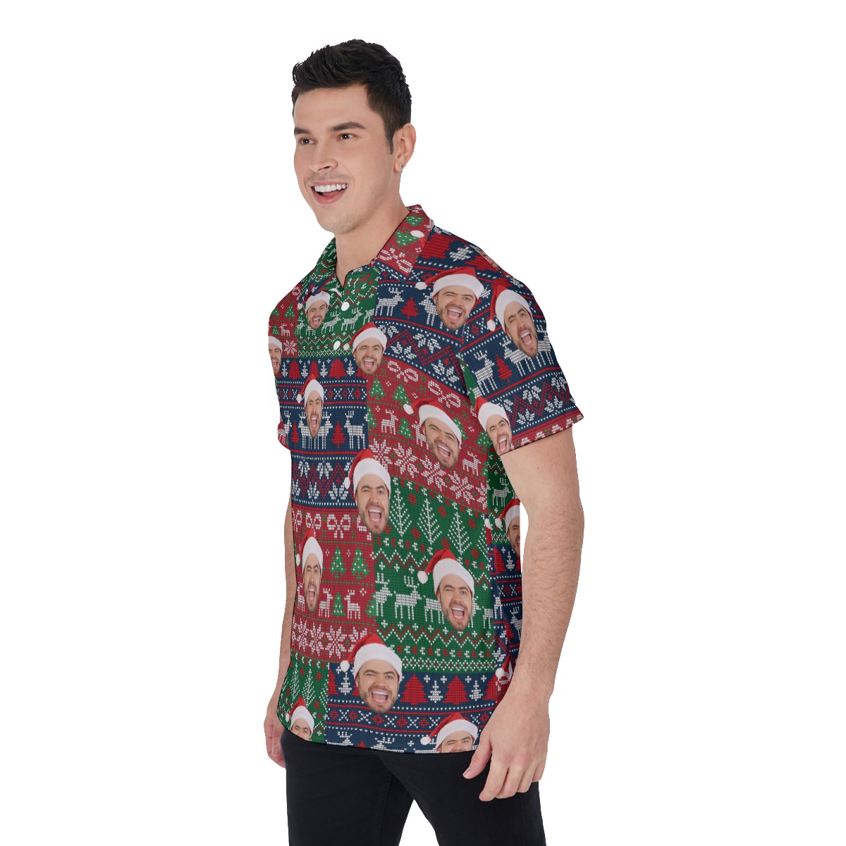 Funny Custom Christmas Polo Hawaiian Shirt For Men