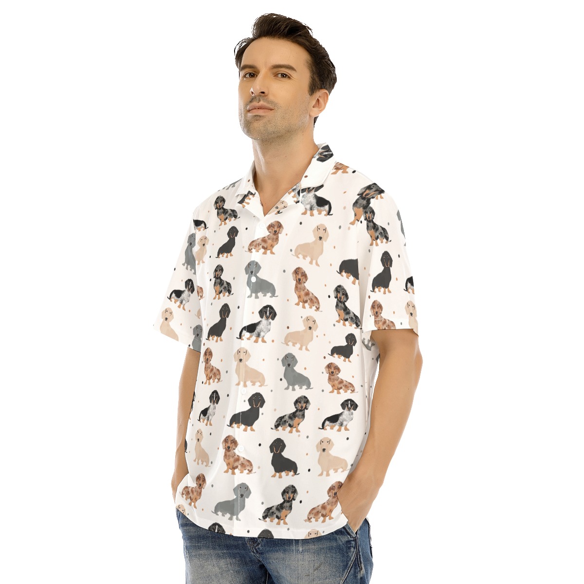 Cute Dachshund Hawaiian Shirt For Men