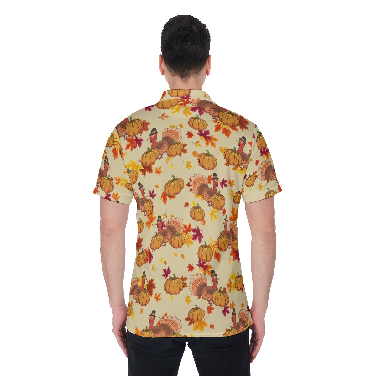 Men's Cool Turkey Thanksgiving Polo Hawaiian Shirt