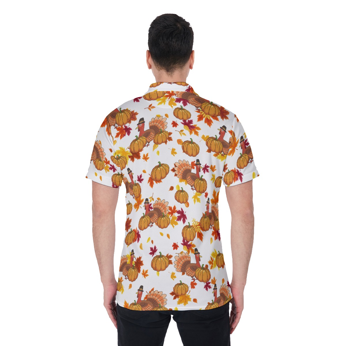 Cool Turkey Thanksgiving Polo Hawaiian Shirt For Men