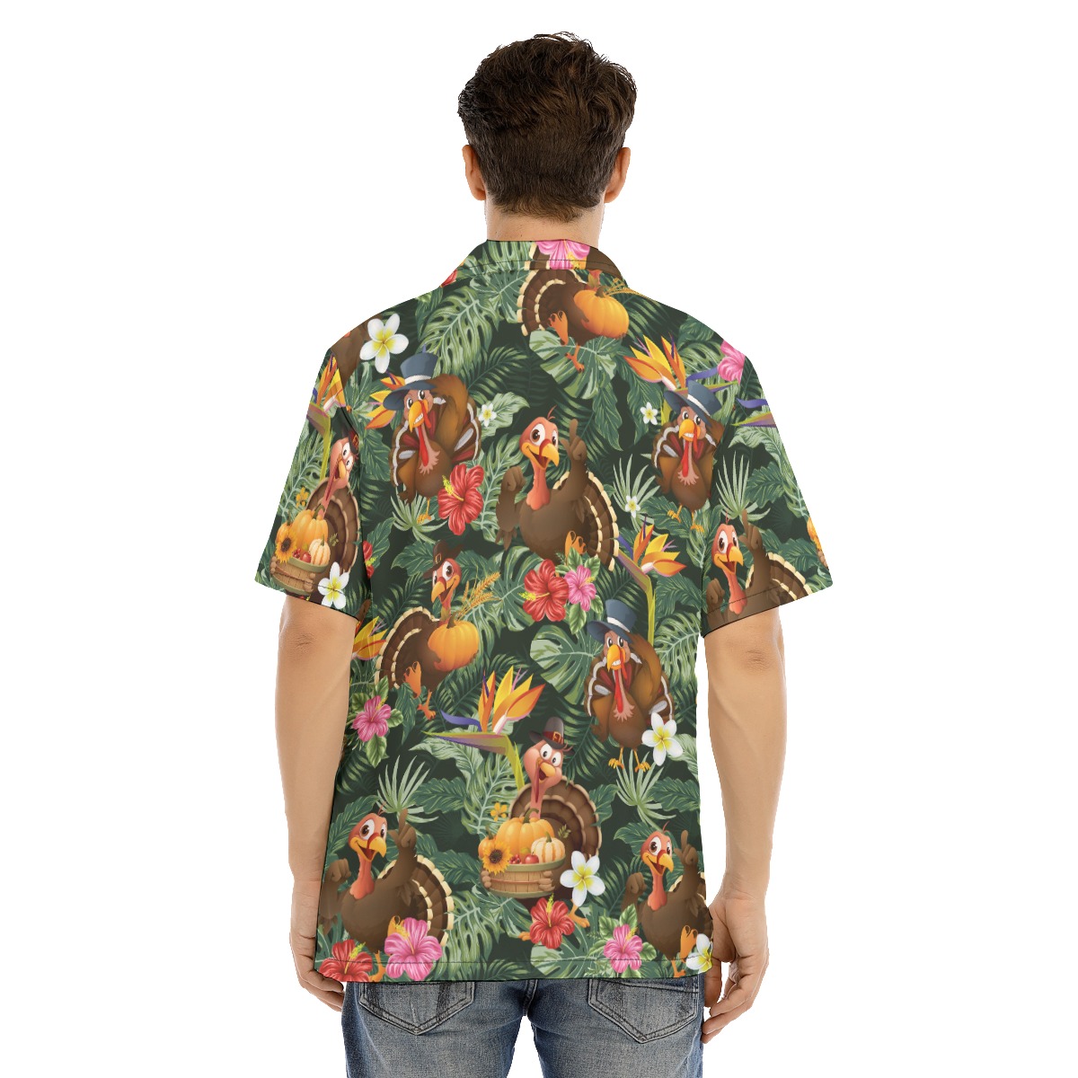 Tropical Turkey Thanksgiving Hawaiian Shirt For Men