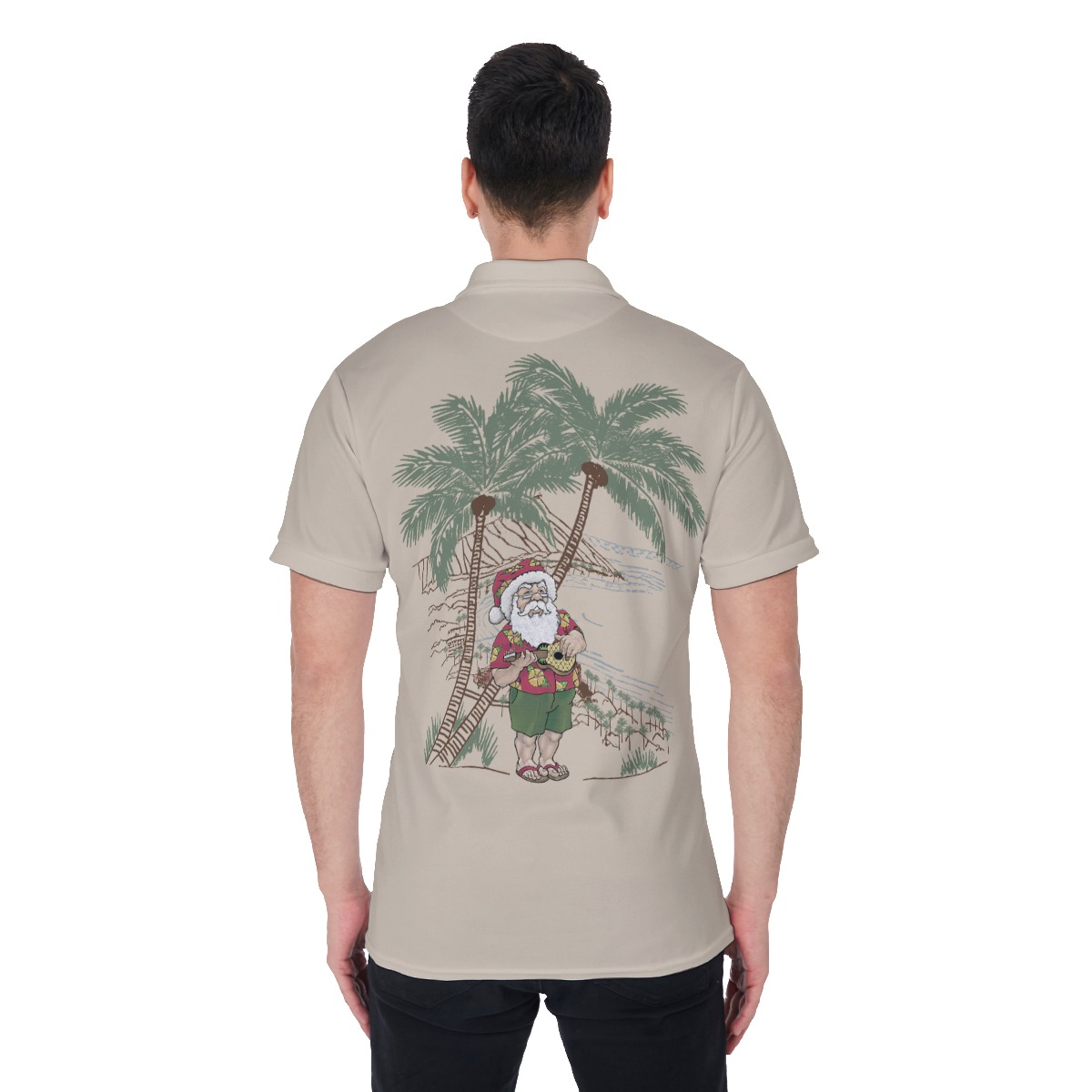 Musical Santa On The Island Polo Hawaiian Shirt For Men