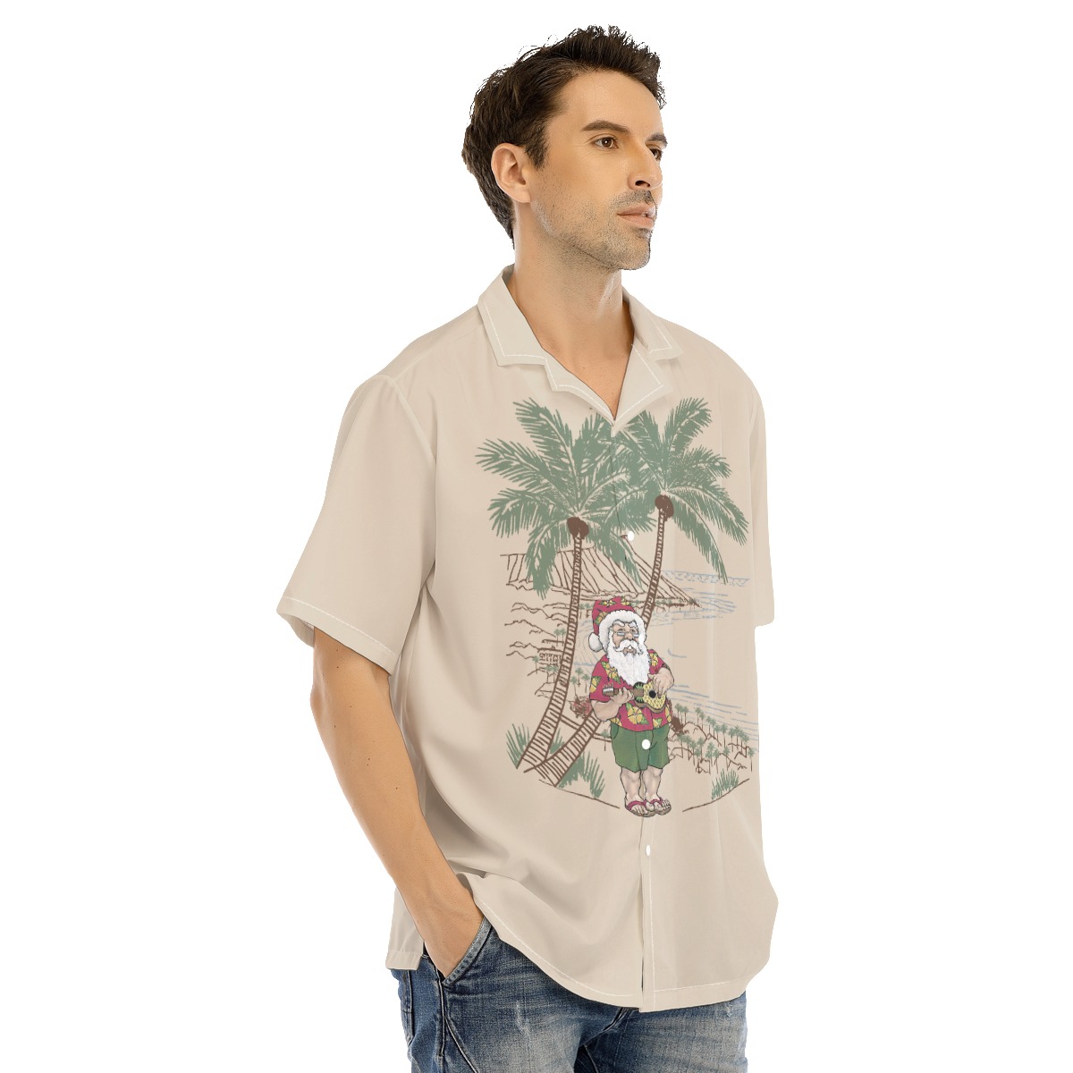 Musical Santa On The Island Hawaiian Shirt For Men
