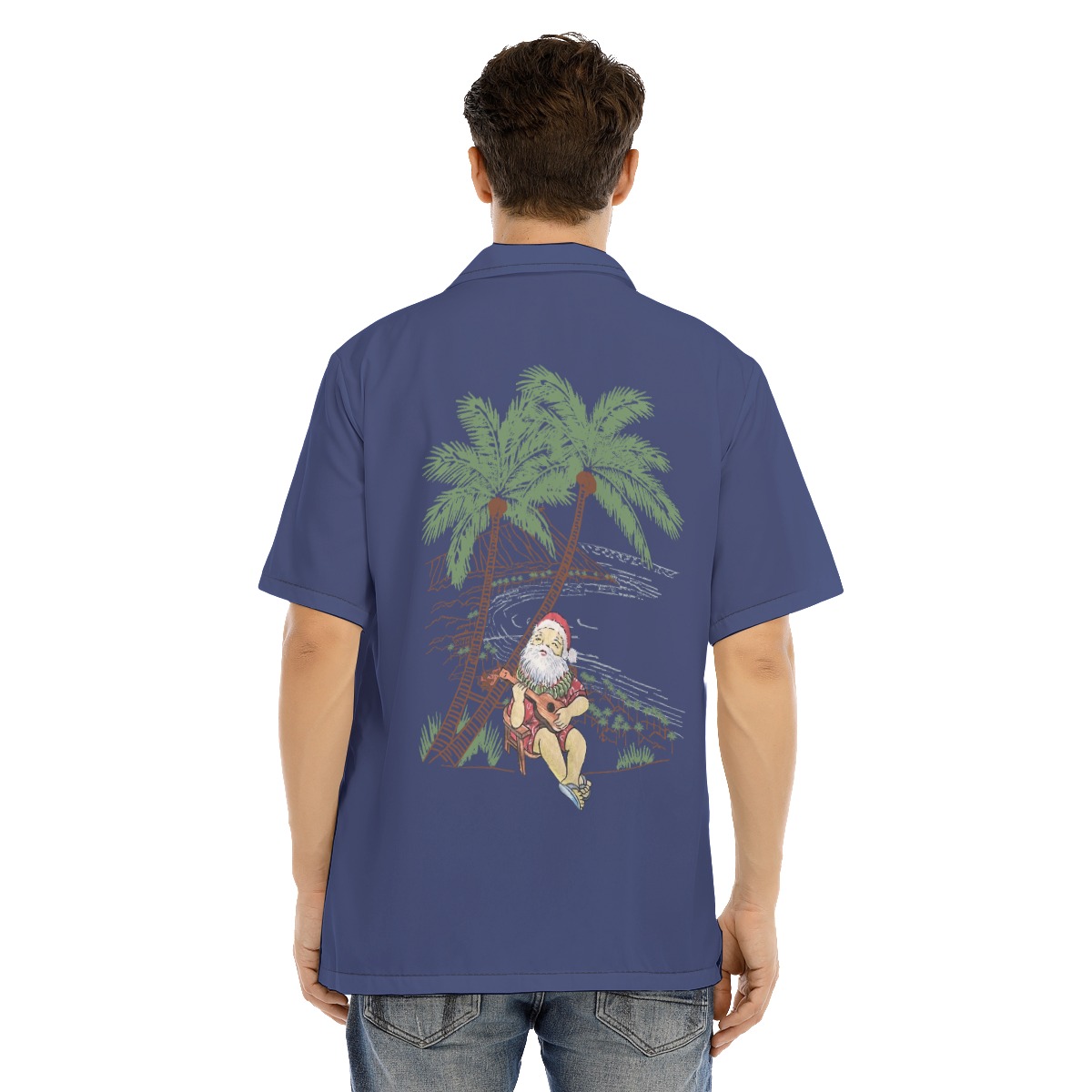 Men's Musical Santa On The Island Hawaiian Shirt