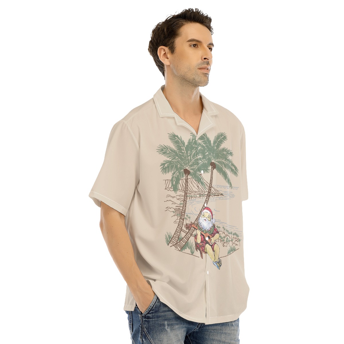 Men's Island Musical Santa Hawaiian Shirt