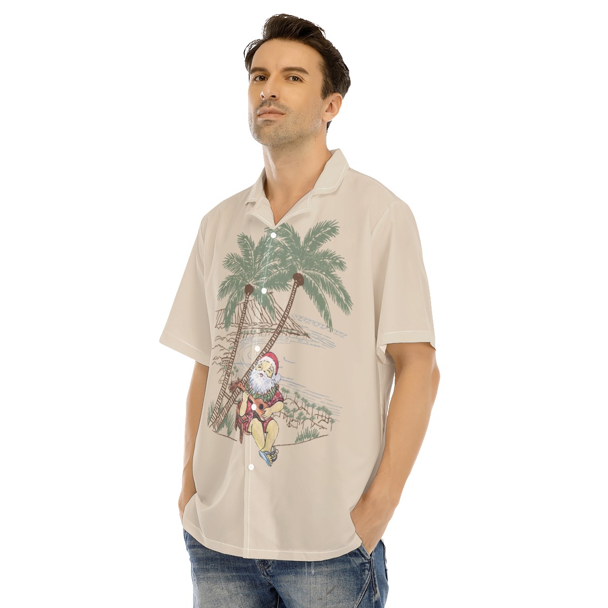 Men's Island Musical Santa Hawaiian Shirt