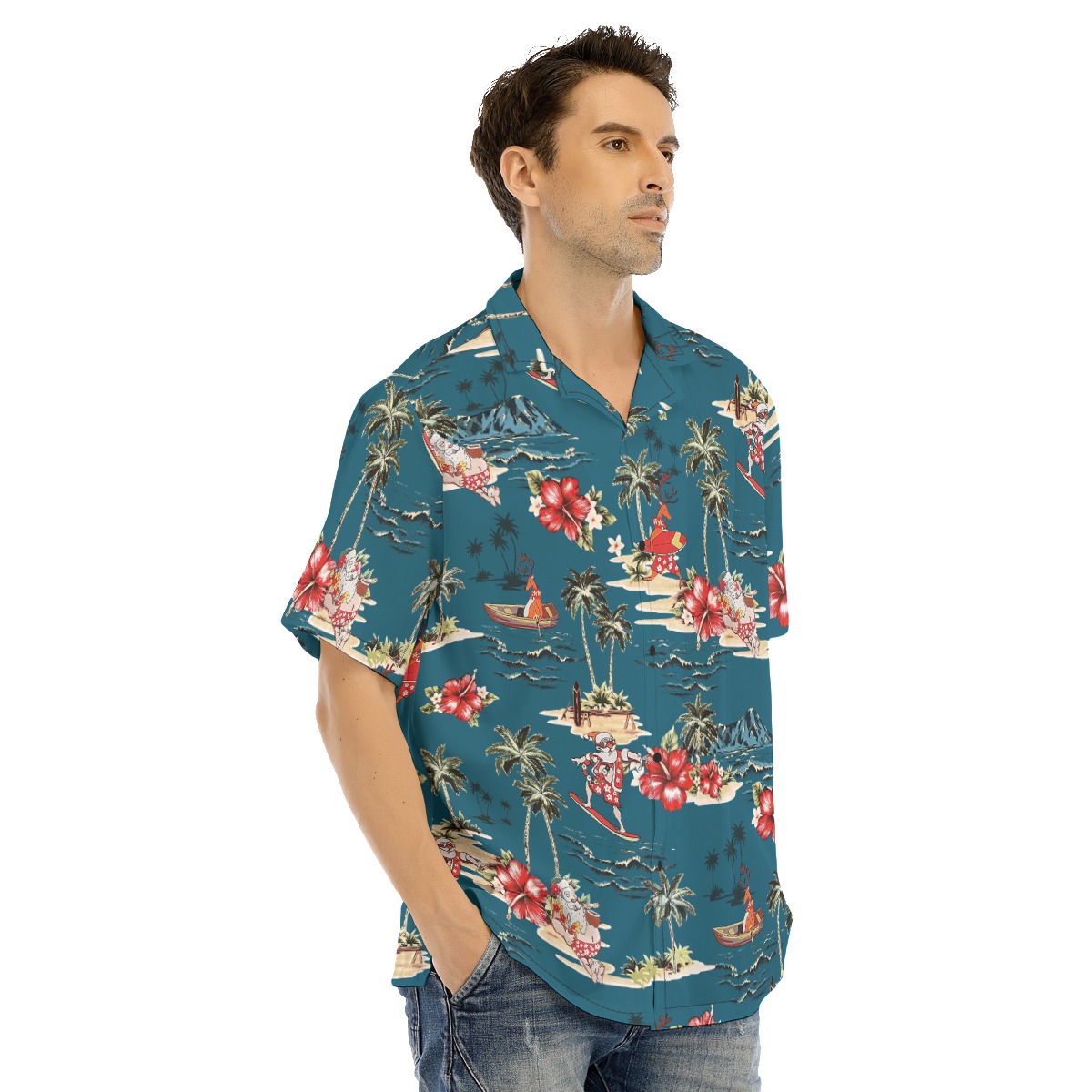 Men's Tropical Santa On The Island Hawaiian Shirt