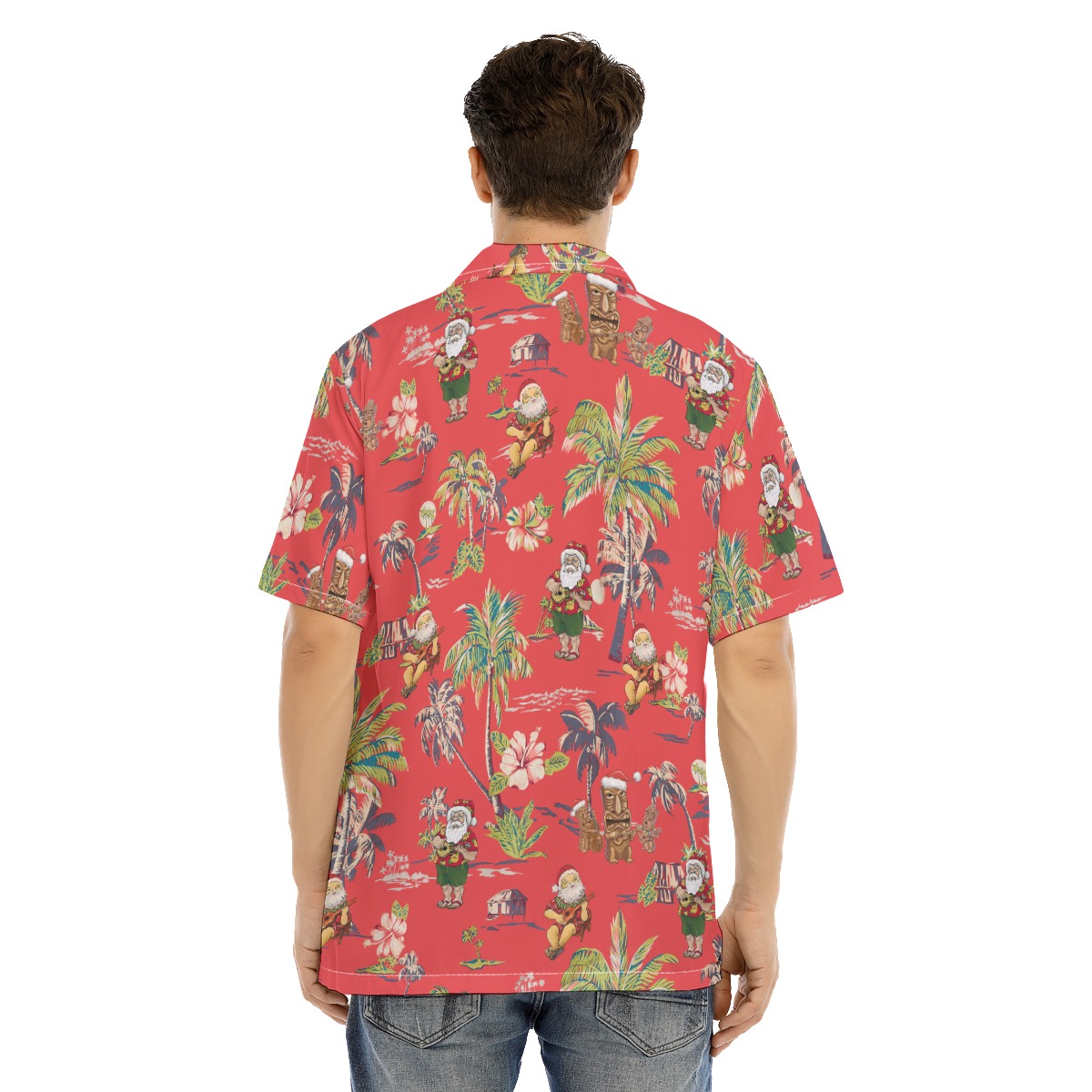 Men's Mele Kalikimaka Musical Santa Hawaiian Shirt