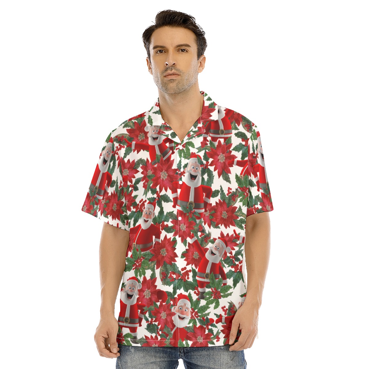 Men's Happy Santa Christmas Hawaiian Shirt - variant image 1