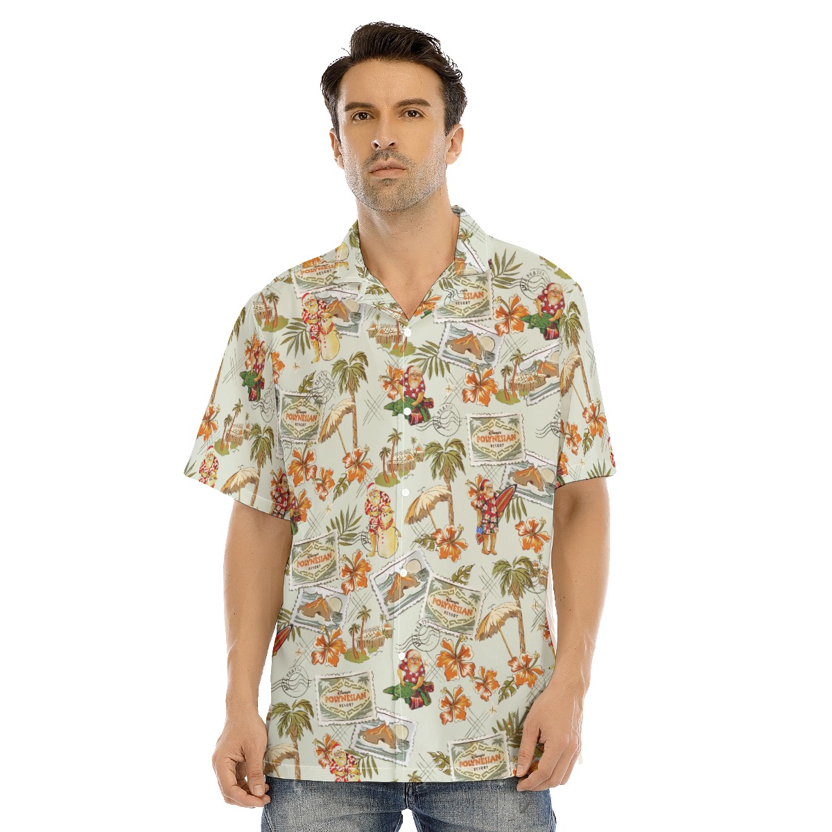 Men's Travel Postcard Tropical Christmas Hawaiian Shirt - variant image 1