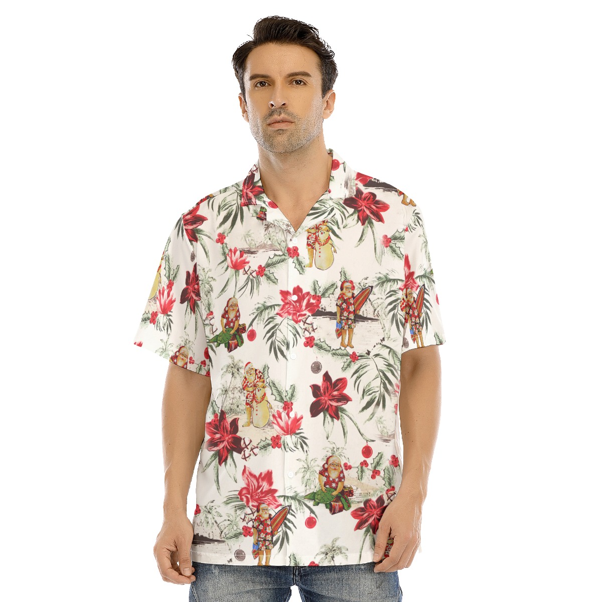 Men's Tropical Island Christmas Hawaiian Shirt - variant image 1