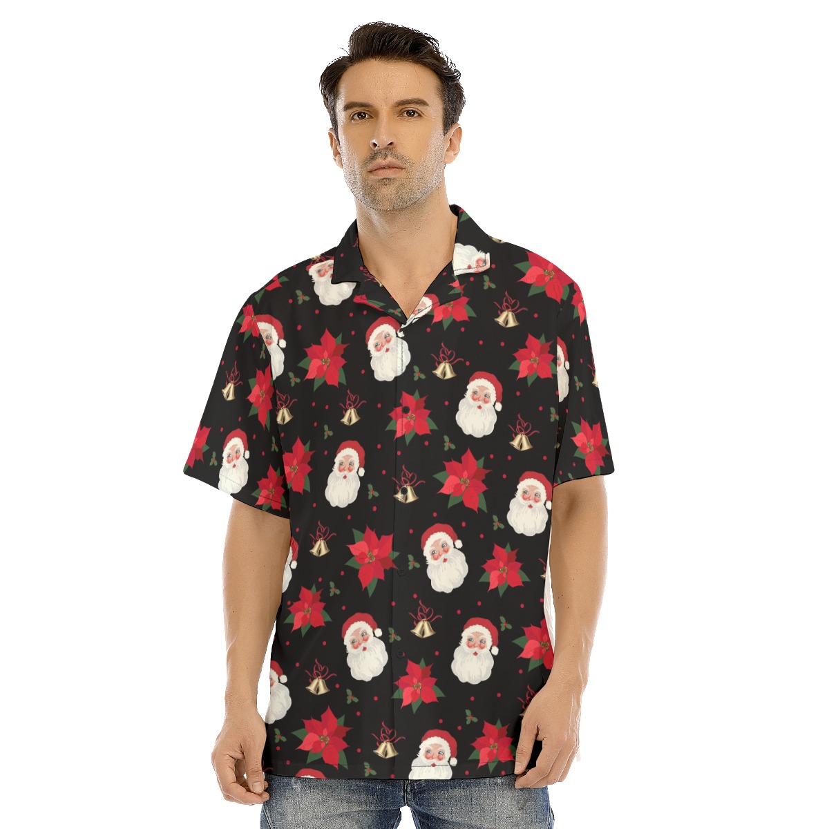 Poinsettia Santa Claus Hawaiian Shirt - variant image 1