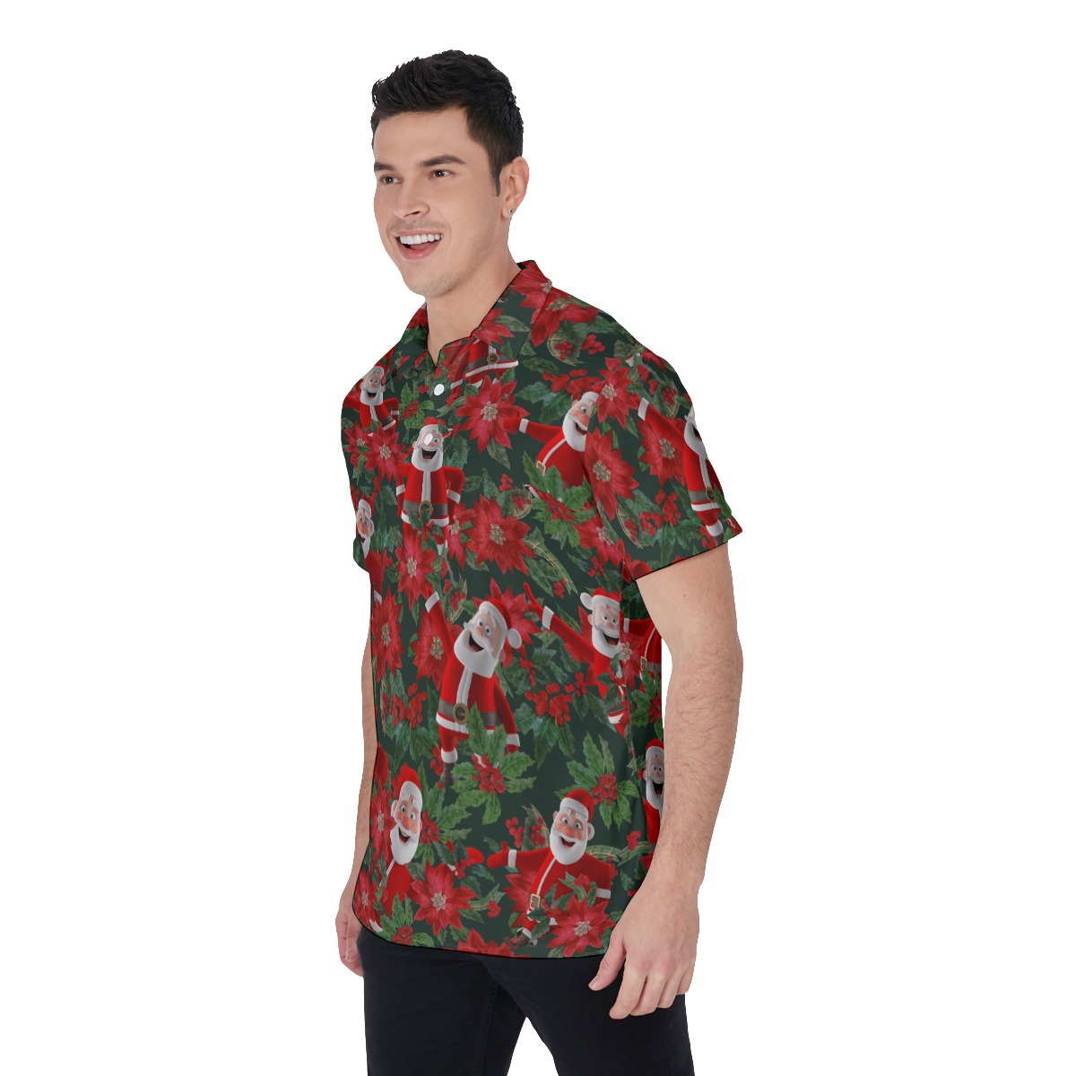 Men's Cool Santa Christmas Polo Hawaiian Shirt