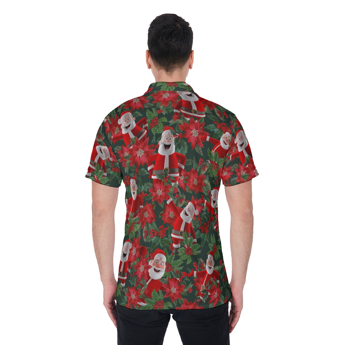 Men's Cool Santa Christmas Polo Hawaiian Shirt
