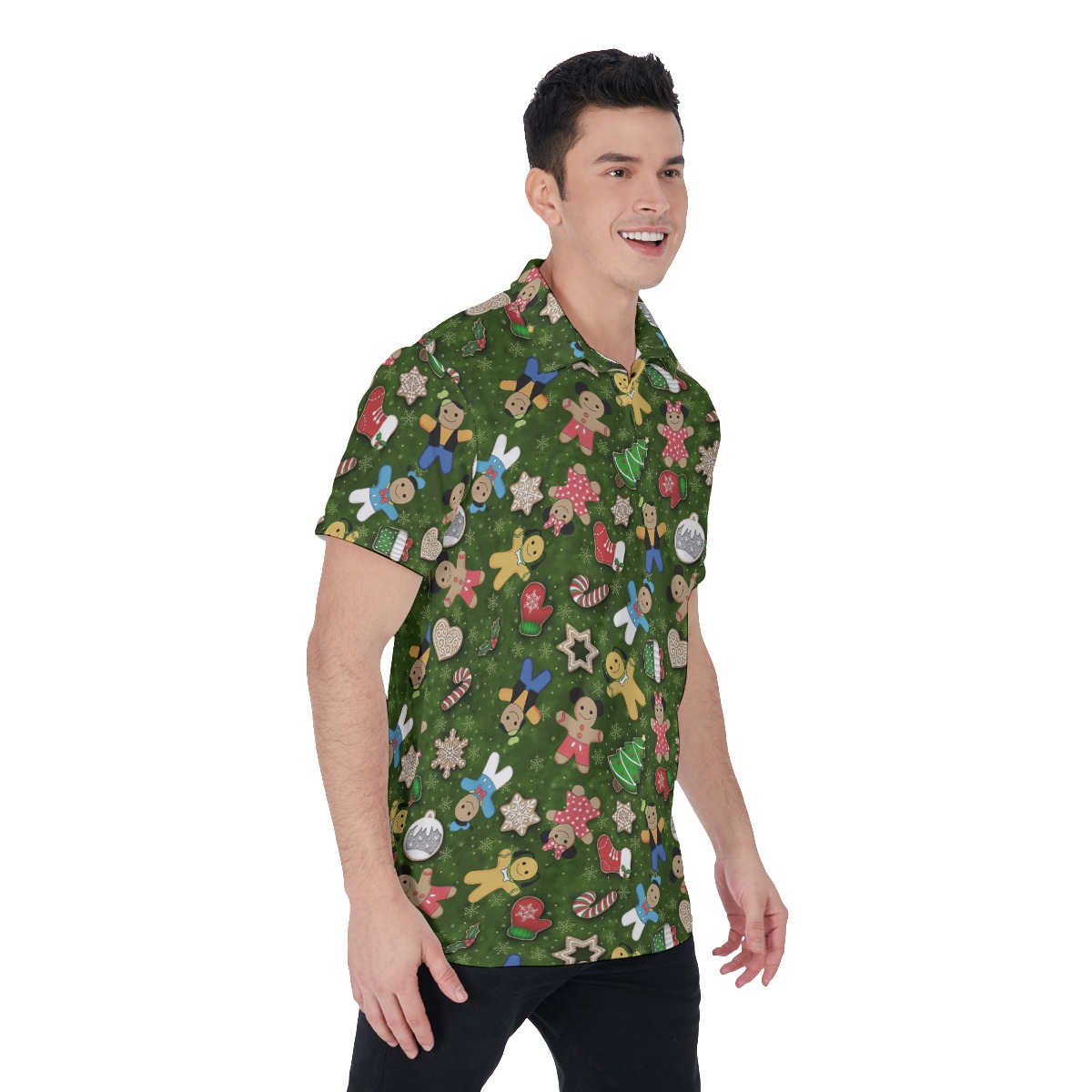 Cute Gingerbread Christmas Hawaiian Shirt For Men