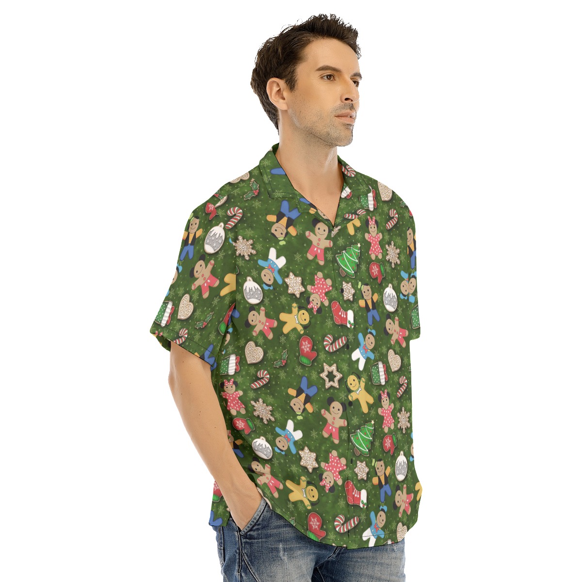 Men's Colorful Gingerbread Christmas Hawaiian Shirt