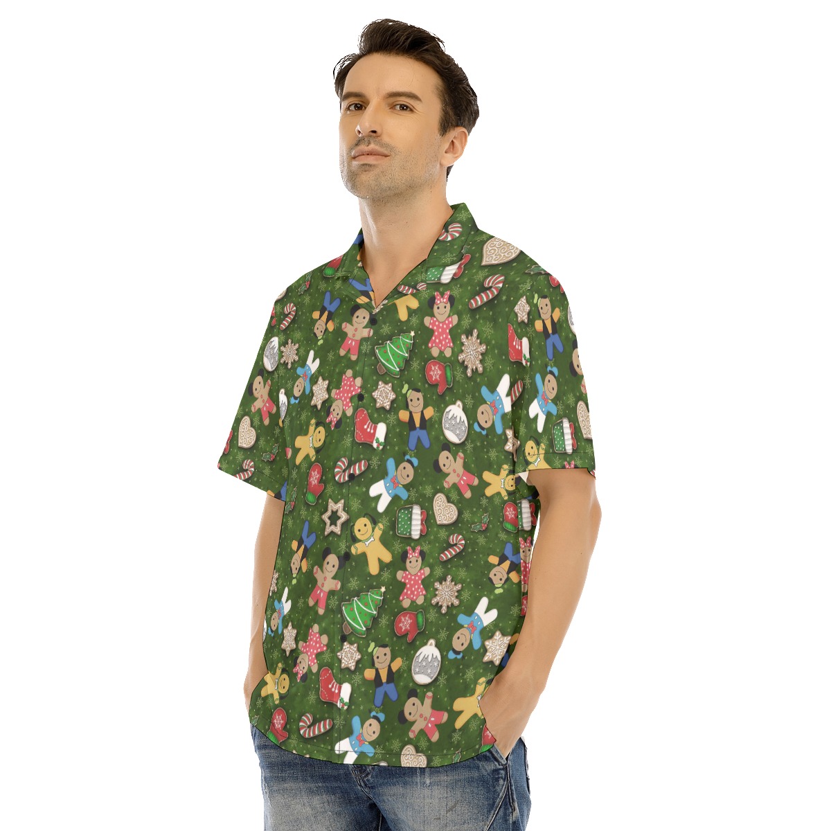 Men's Colorful Gingerbread Christmas Hawaiian Shirt