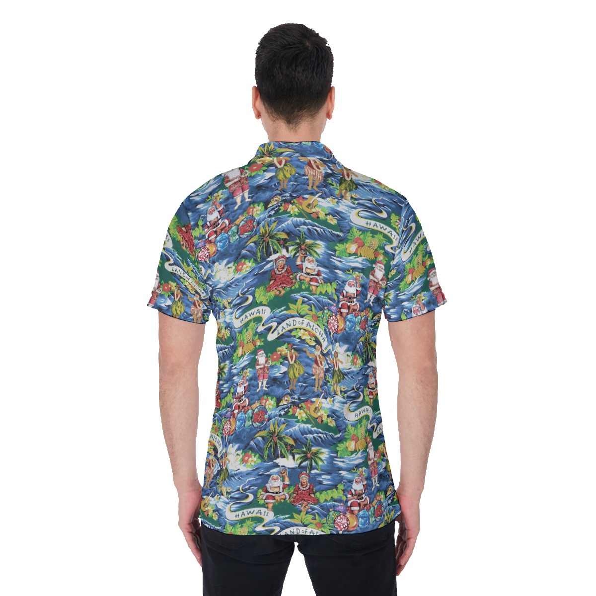 Men's Tropical Christmas Island Polo Hawaiian Shirt