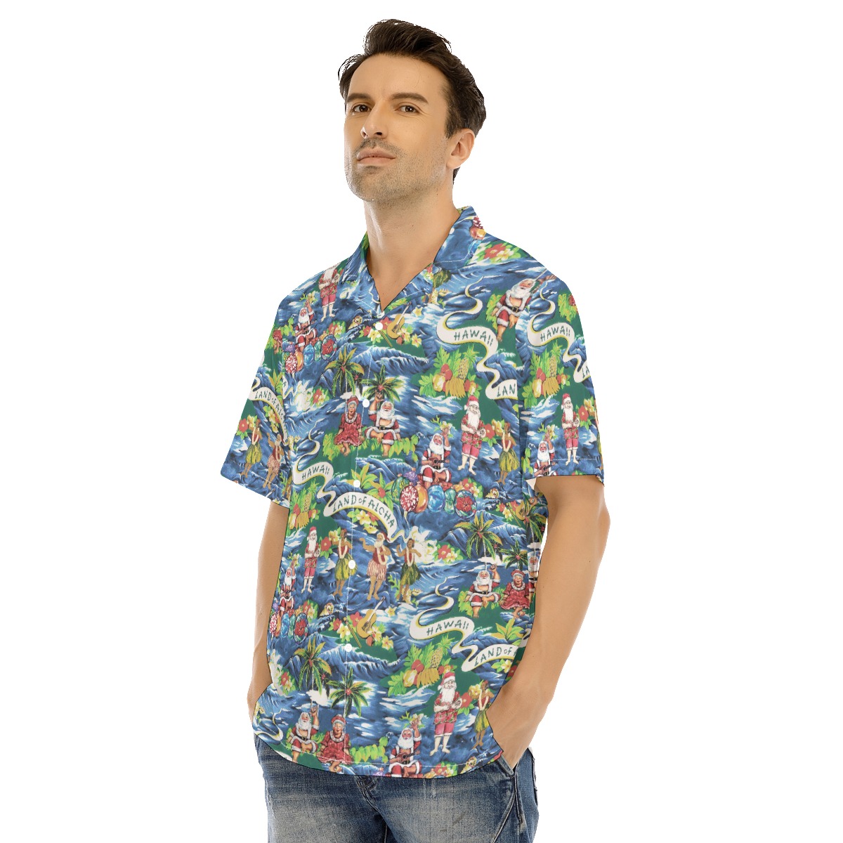 Men's Aloha Island Tropical Christmas Hawaiian Shirt