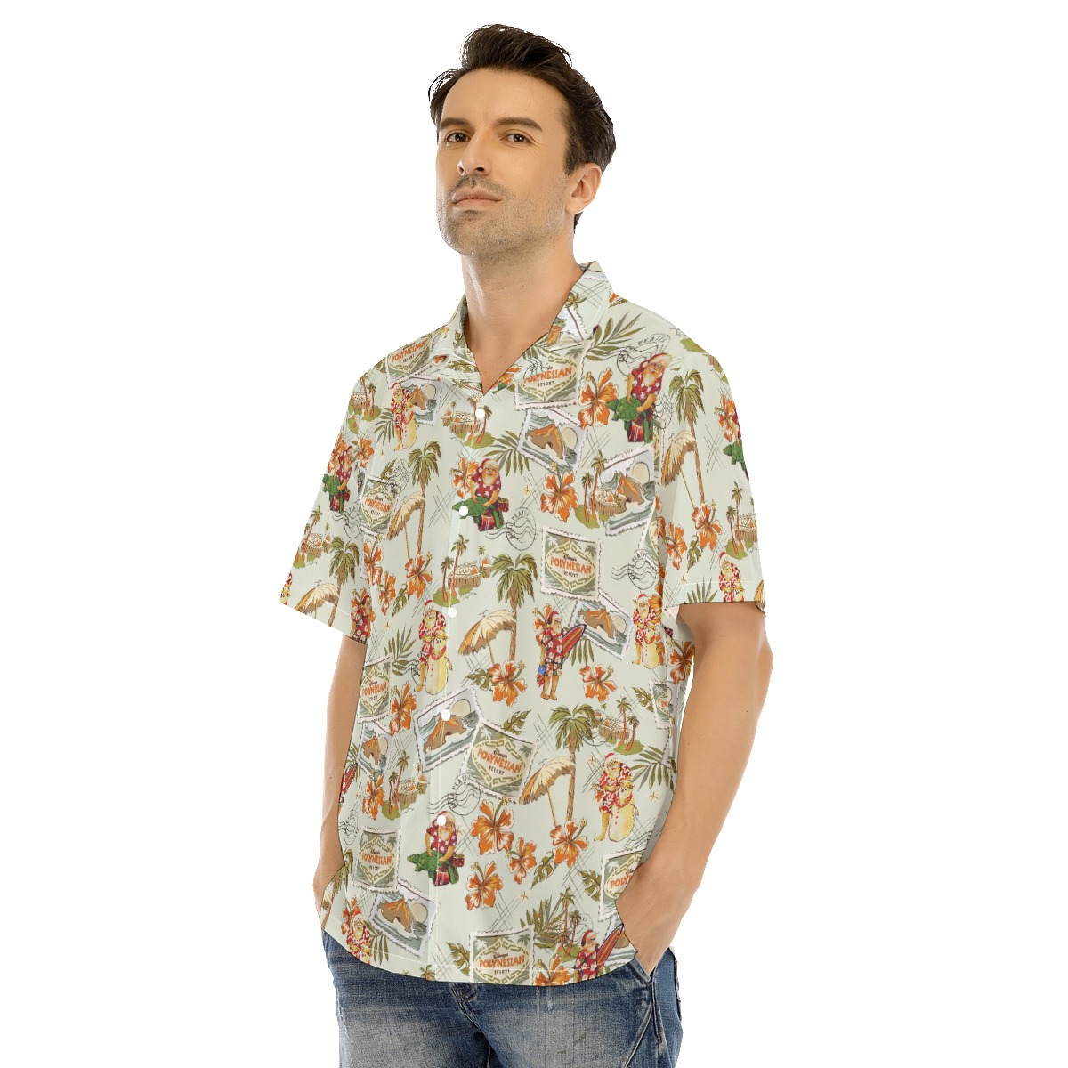 Men's Travel Postcard Tropical Christmas Hawaiian Shirt