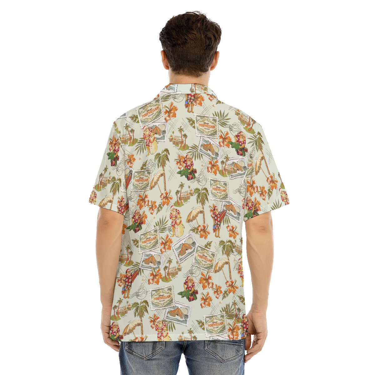 Men's Travel Postcard Tropical Christmas Hawaiian Shirt