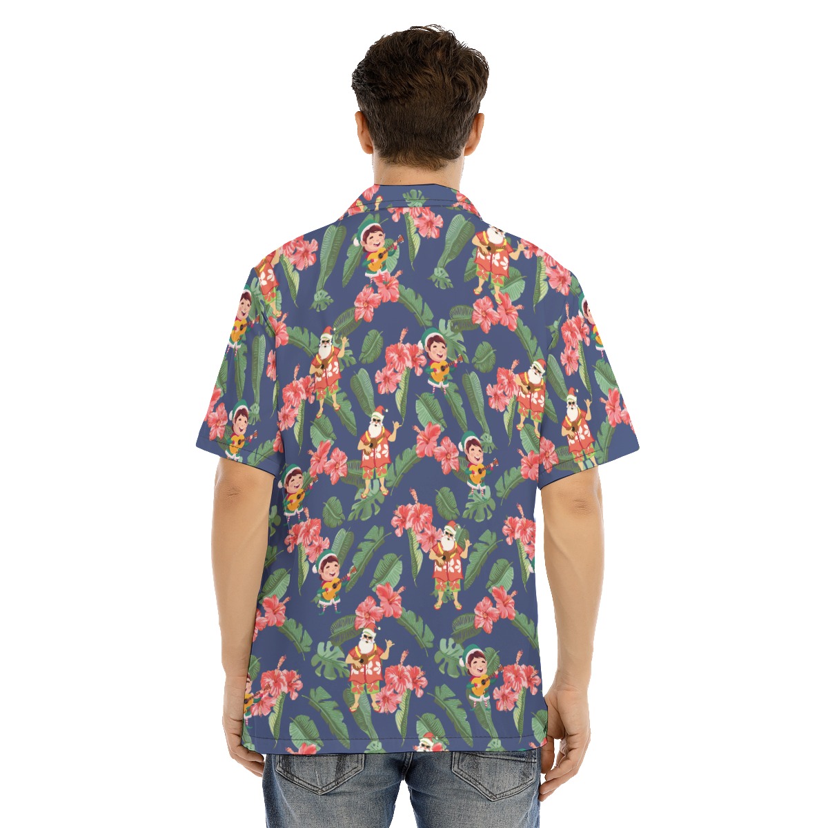 Men's Tropical Musical Santa Claus Hawaiian Shirt