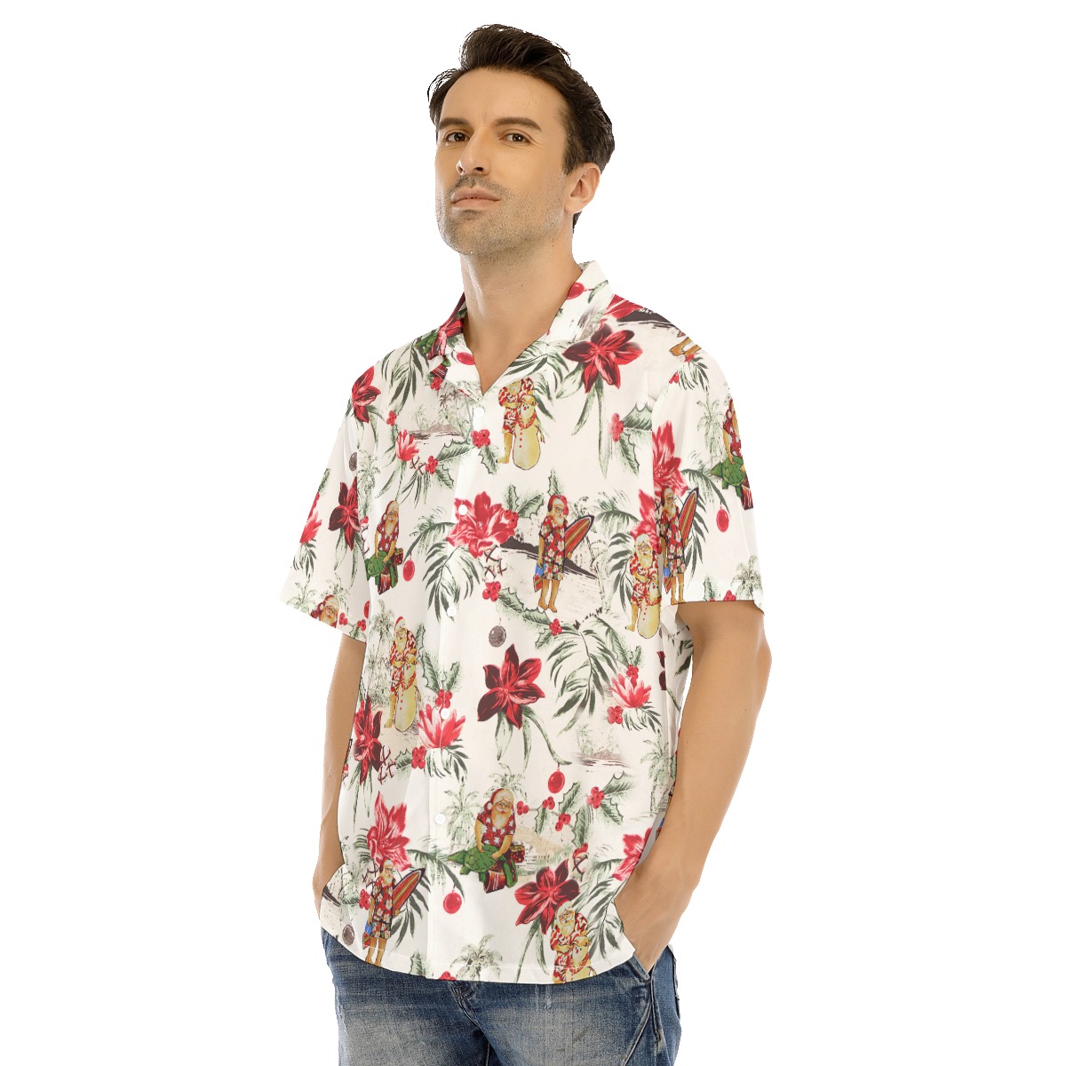 Men's Tropical Island Christmas Hawaiian Shirt