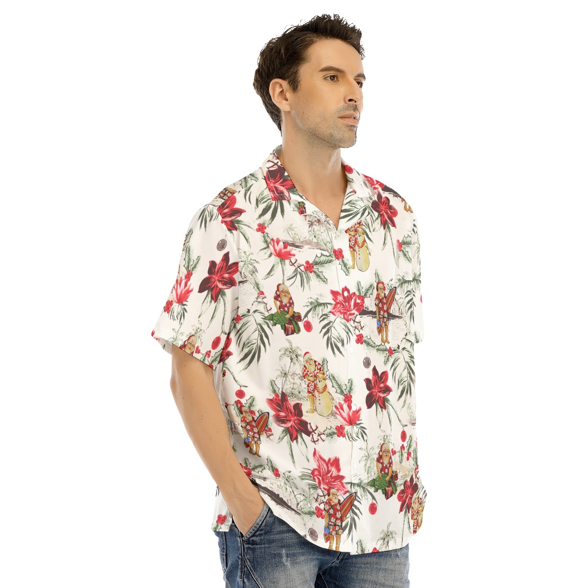 Men's Tropical Island Christmas Hawaiian Shirt