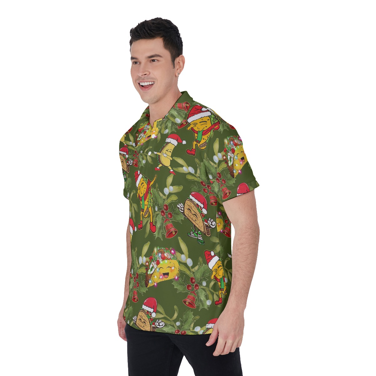 Men's Cute Christmas Taco Polo Hawaiian Shirt