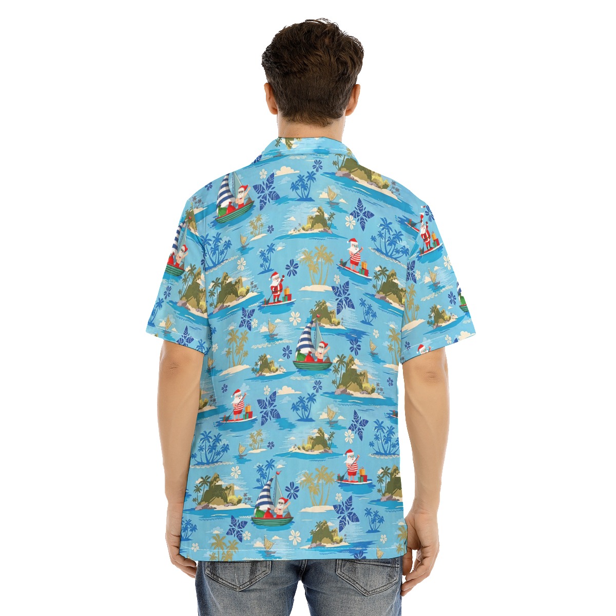 Men's Merry Island Christmas Santa Hawaiian Shirt