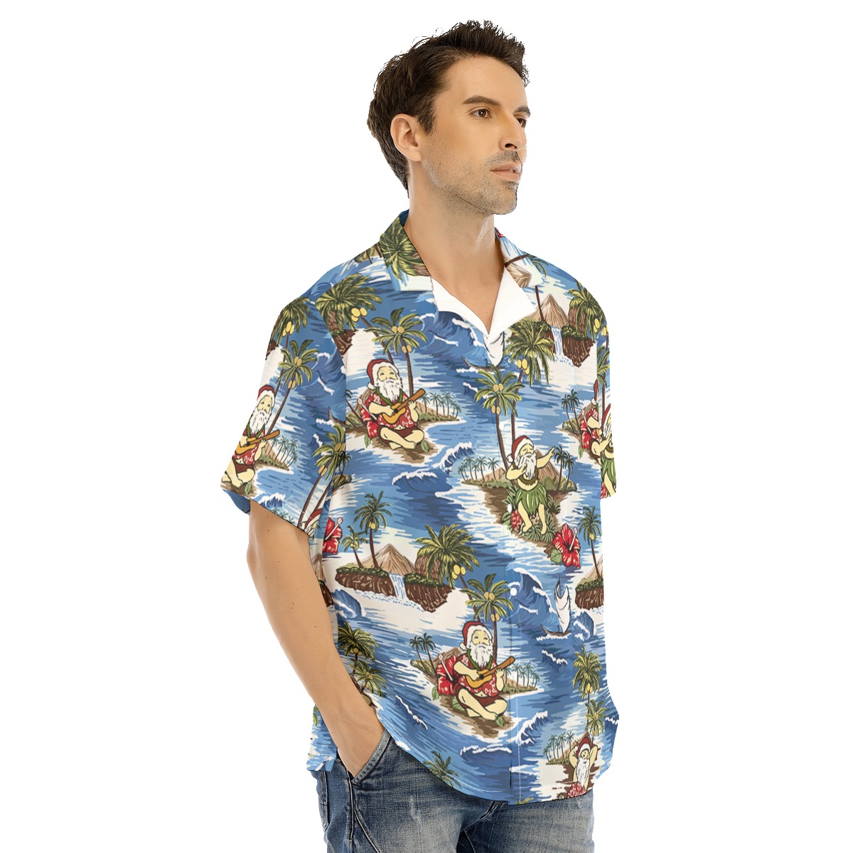 Tropical Santa On The Island Hawaiian Shirt For Men