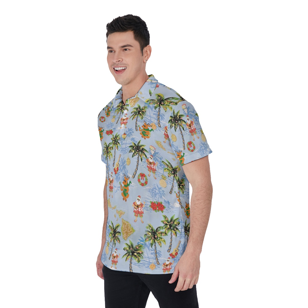 Merry Summer Christmas Polo Hawaiian Shirt For Men