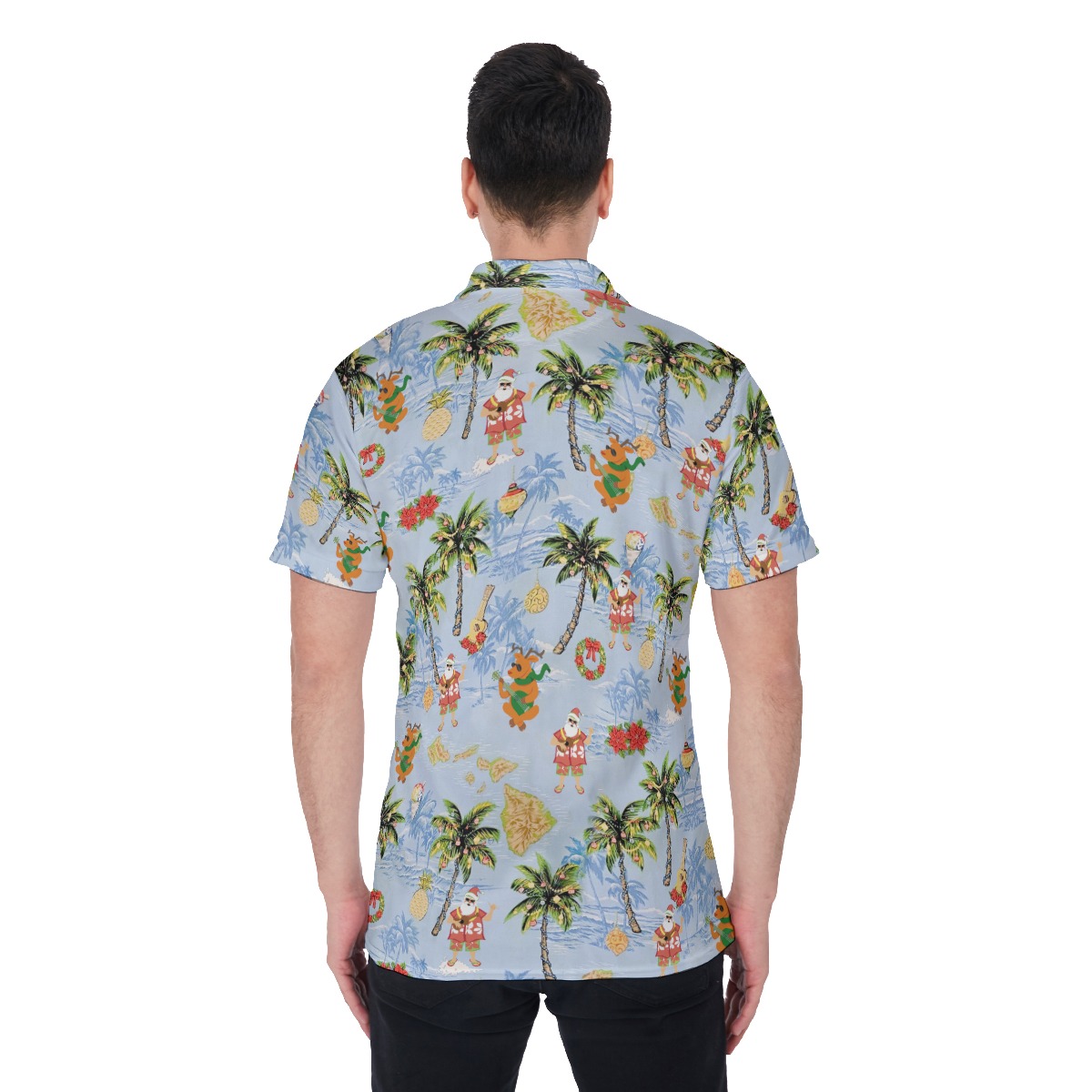 Merry Summer Christmas Polo Hawaiian Shirt For Men
