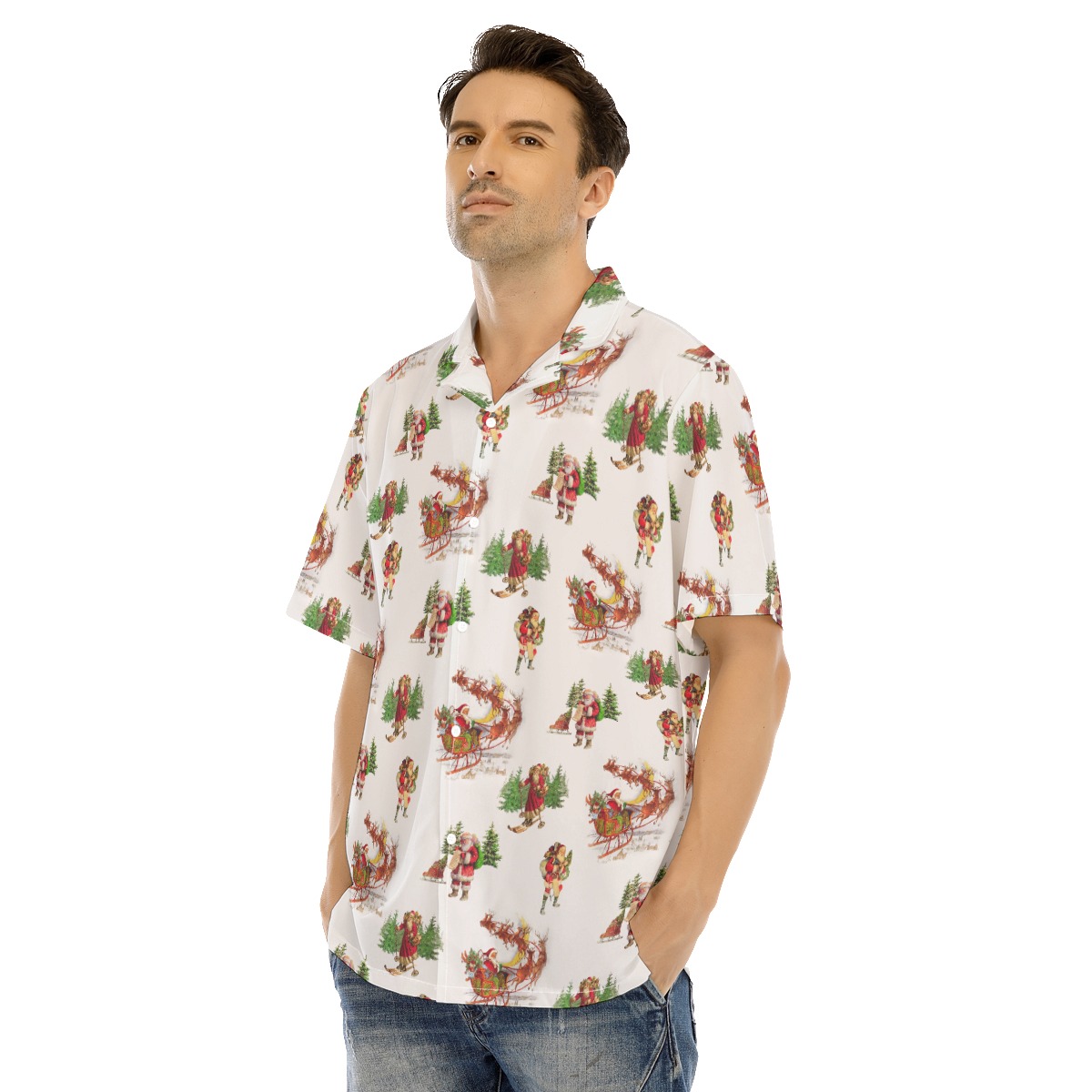 Men's Cool Santa Claus Christmas Hawaiian Shirt