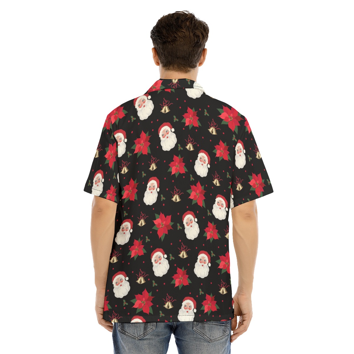 Poinsettia Santa Claus Hawaiian Shirt