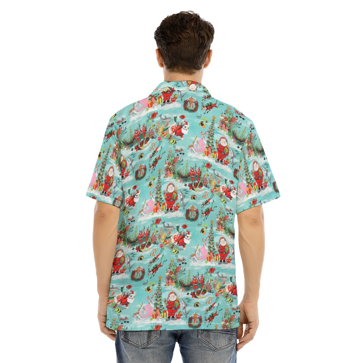 Men's Diving Santa Cool Christmas Hawaiian Shirt