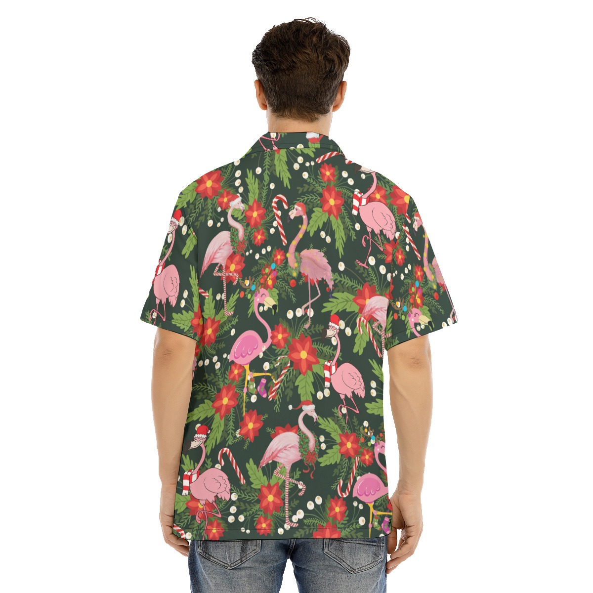 Men's Tropical Flamingo Christmas Hawaiian Shirt