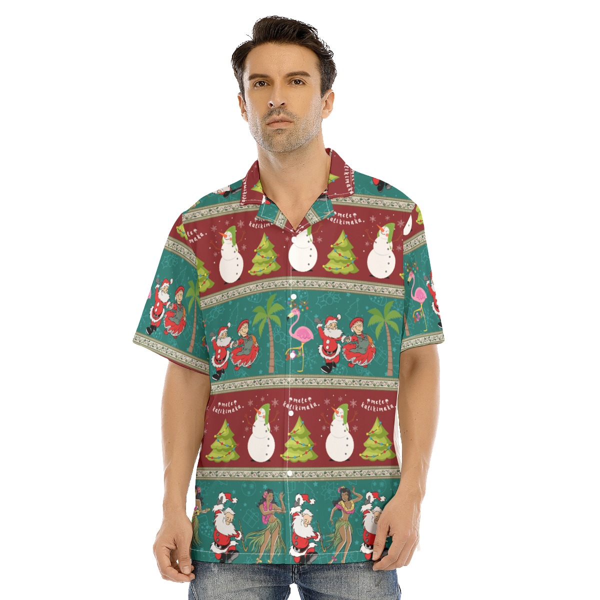 Men's Merry Christmas Hawaiian Shirt - variant image 1