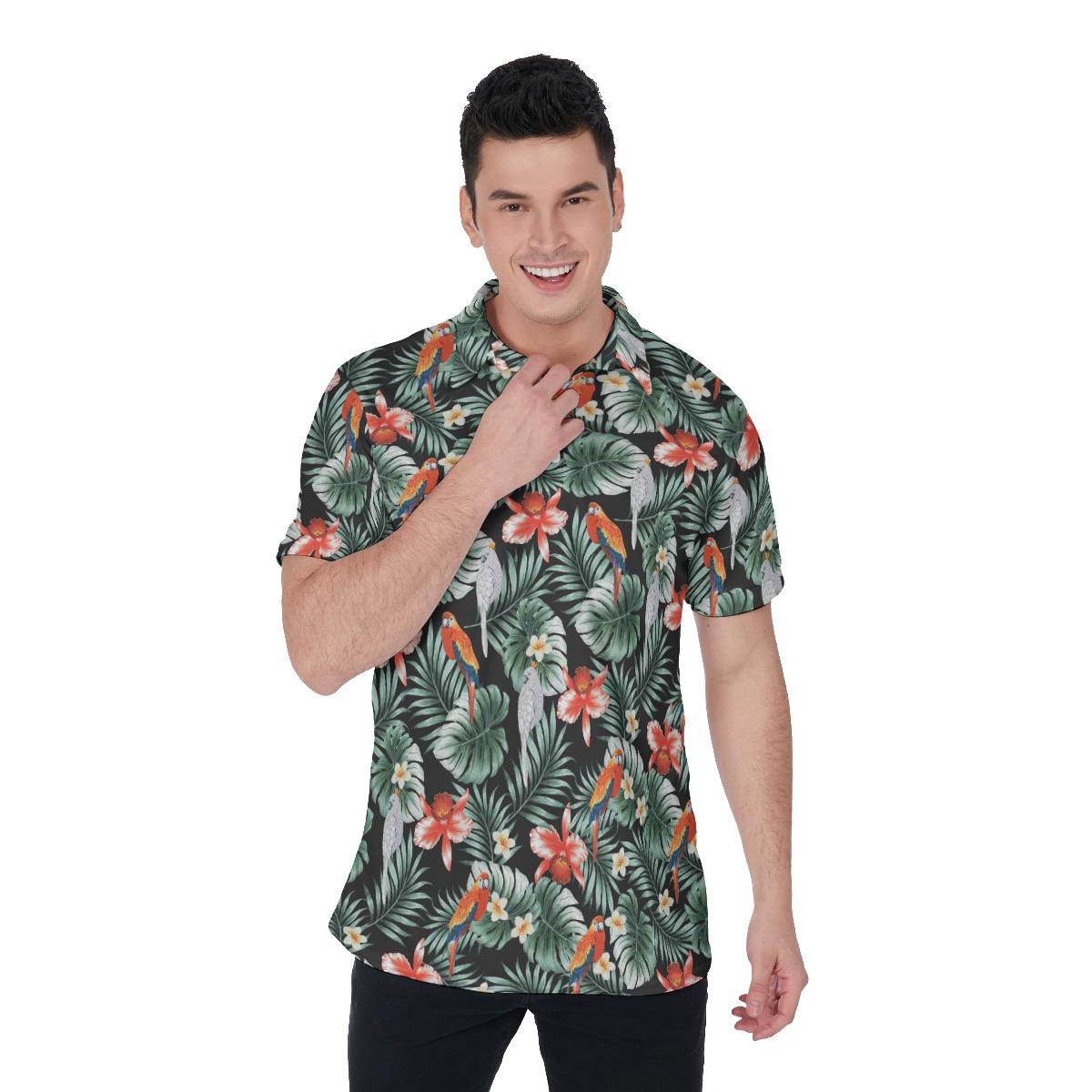 Parrot Tropical Polo Golf Shirt For Men - variant image 1