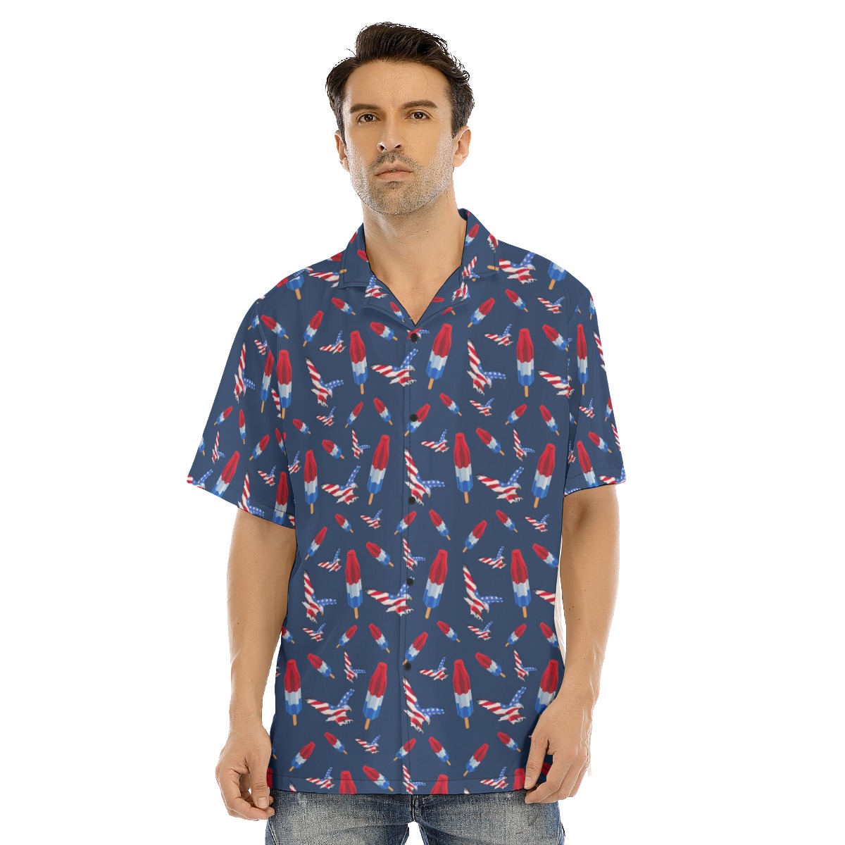 Patriotic Day Navy Men's Hawaiian Shirt - variant image 1