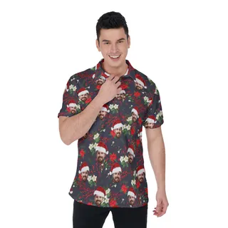Funny Custom Floral Polo Hawaiian Shirt For Men