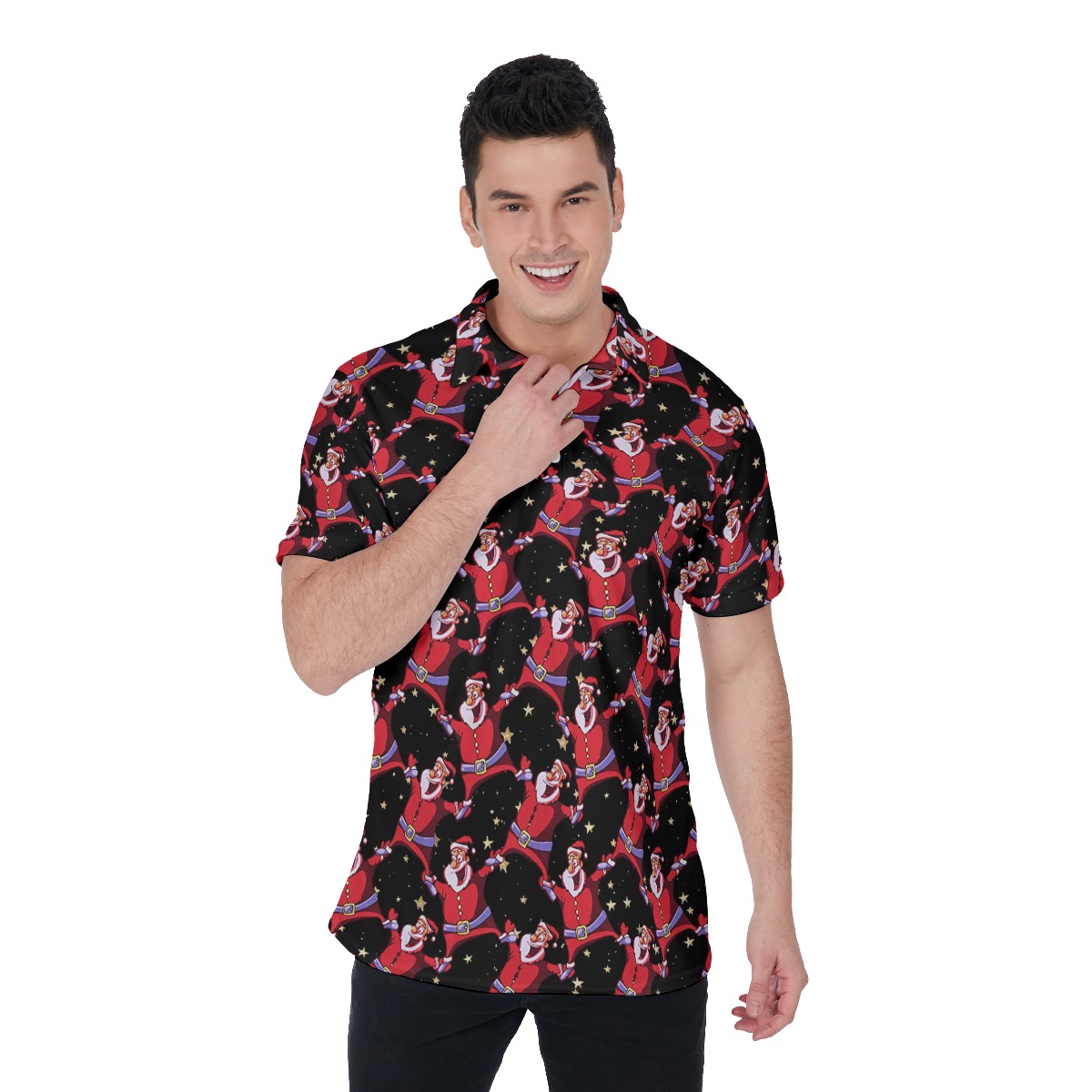 Funny Santa Christmas Polo Hawaiian Shirt For Men - variant image 1