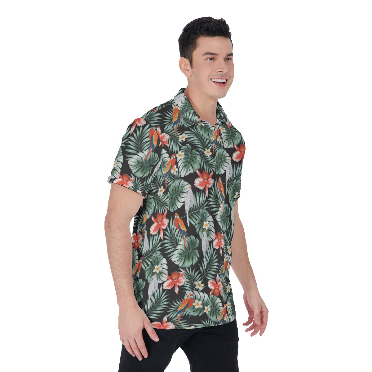 Parrot Tropical Polo Golf Shirt For Men