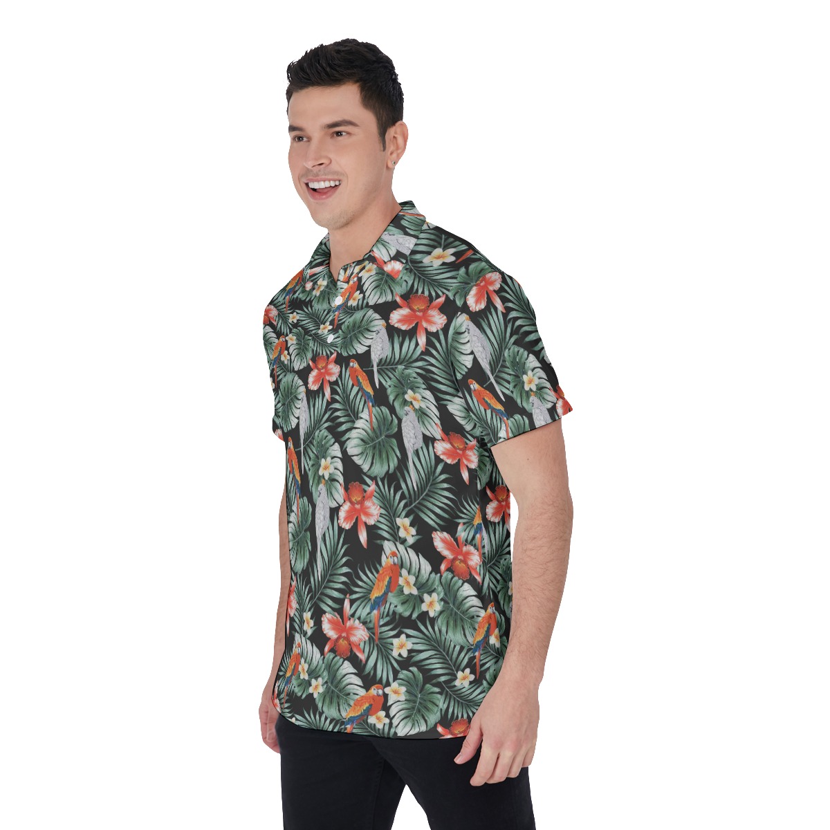 Parrot Tropical Polo Golf Shirt For Men