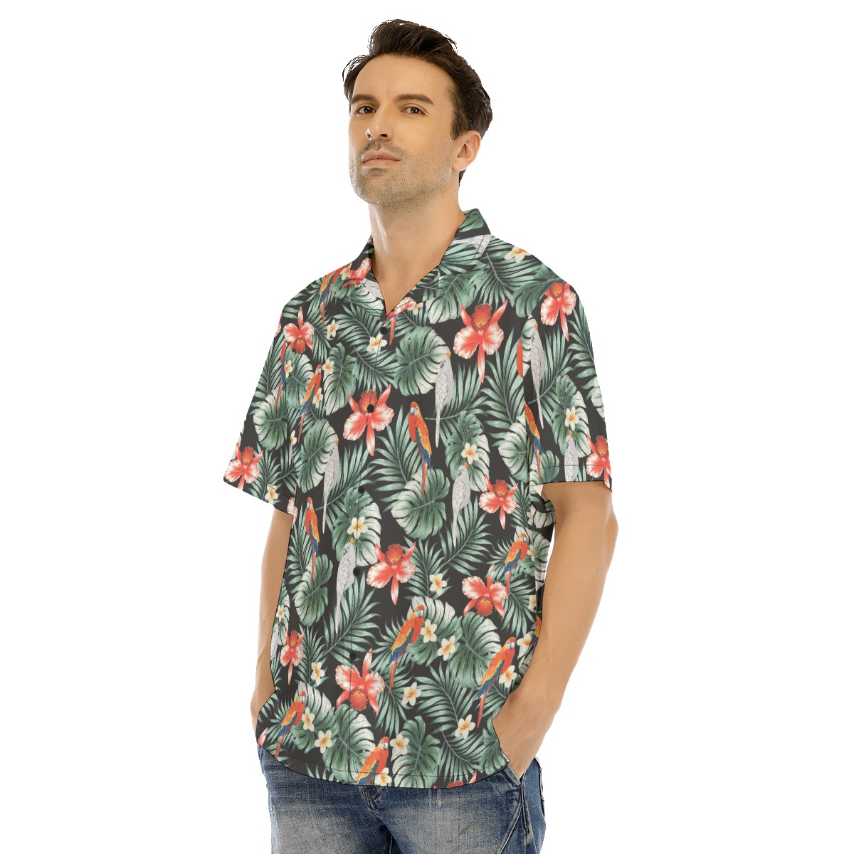 Parrot Tropical Hawaiian Shirt For Men