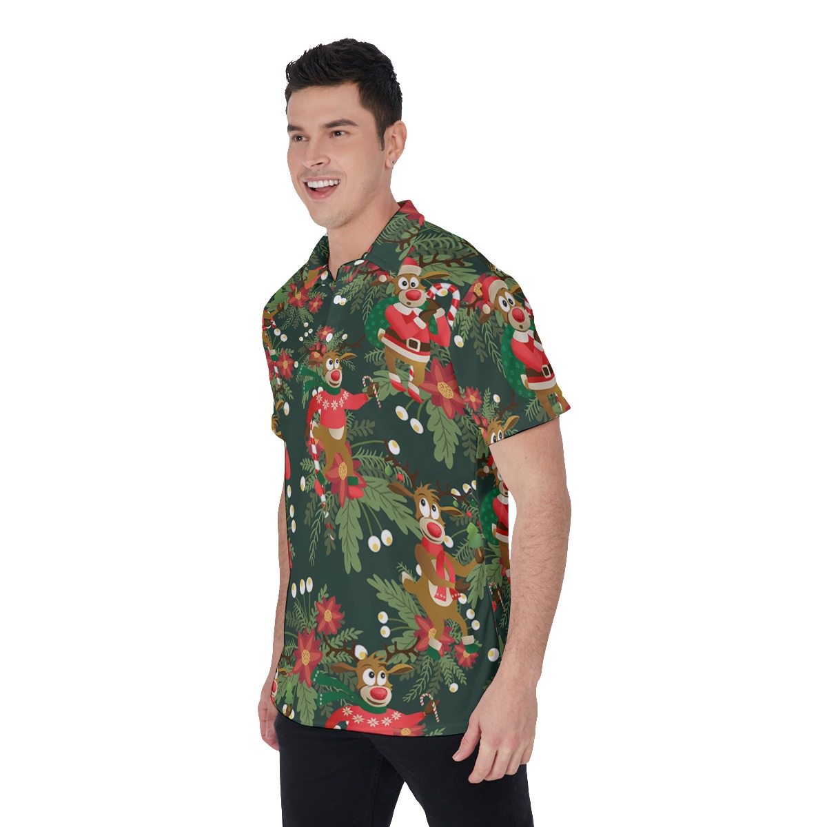 Men's Reindeer Merry Christmas Hawaiian Shirt