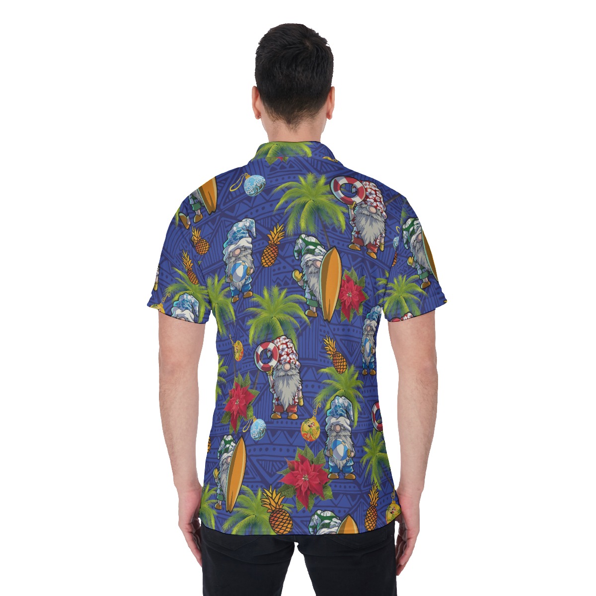 Tropical Summer Gnomes Blue Hawaiian Shirt For Men